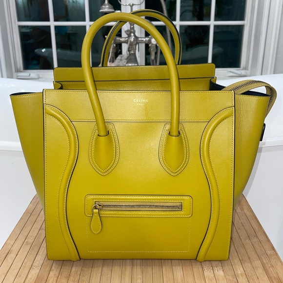 Celine Bags Celine Micro Luggage Handbag In Pea Green Poshmark